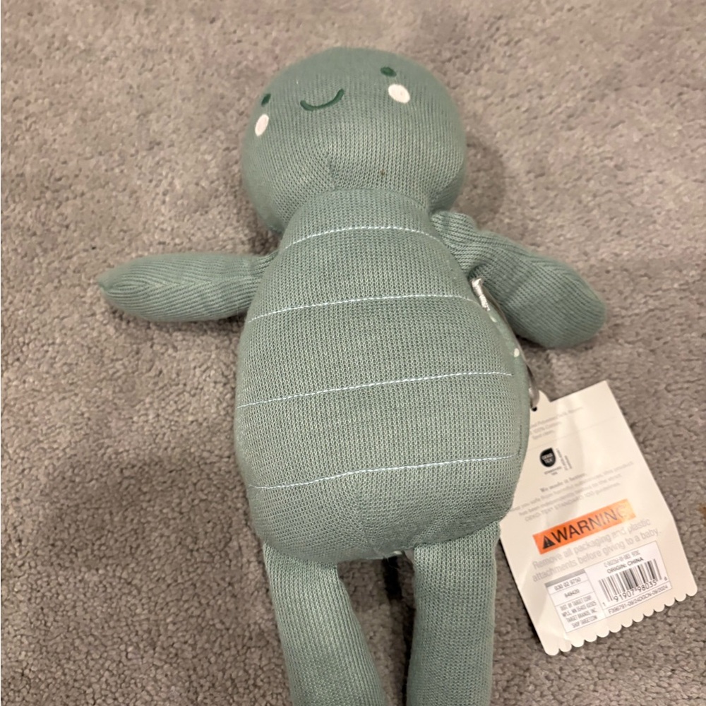 Cloud Island Turtle Green Knit Plush Toy